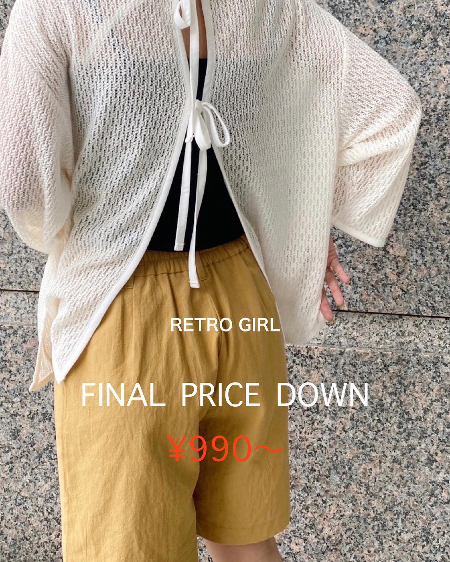 【FINAL price down】?RS257112T002ｽｶｼﾘﾎﾞﾝ2WAYｶｰﾃﾞ ¥1,089?RE280012T002ﾆｯﾄﾒｯｼｭｶｰﾃﾞ ¥2,090?RL255812T001ｶｷﾞ針ﾆｯﾄ半袖ｶｰﾃﾞ¥2,090?RS241511B011ﾚｰｽ袖ﾎﾞﾘｭｰﾑﾌﾟﾙｵｰﾊﾞｰ ¥1,650?RS280012B001柄編みｼｱｰﾆｯﾄ ¥2,090?RS257111B005ﾏﾙﾁﾎﾞｰﾀﾞｰBIGTee ¥1,089RETRO GIRLでは夏物ｱｲﾃﾑ最終お値下げしております！お値下げｱｲﾃﾑが更にﾌﾟﾗｲｽﾀﾞｳﾝ!新作ｱｲﾃﾑもお得にご購入出来ますので全国のRETRO GIRLでお待ちしております#retrogirl_ootd #レトロガール #レトロガールコーデ #プチプラアイテム #プチプラファッション #プチプラコーデ #夏アイテム #夏コーデ #トレンドアイテム #SALE 　#カーデ　#ブラウス　#ベスト　#ワンピース　#ロゴtee