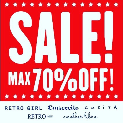 .winter sale 2017..人気商品、トレンドアイテムが.最大70%OFF！！..※SALE日時は店舗によって異なります.また、営業時間に変動がある場合がございますので、.詳しくは各店へお問い合わせ下さいませ。..#レトロガール#2017sale#プチプラ#ファッション
