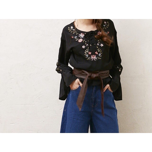 ▼PICK UP▼.fake leather sashbelt¥990＋tax〜大人気！完売間近のサッシュベルトもプチプライス！#retrogirl#spring#styling#sashbelt#刺繍#サッシュベルト#プチプラ