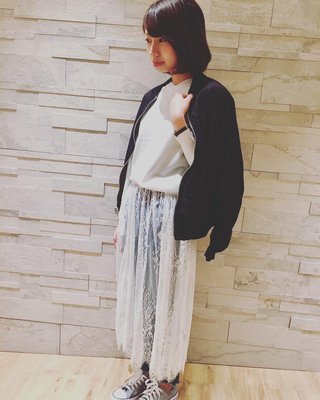 ‪【STAFF STYLING】.‪春らしいレースのスカートが入荷致しました.レース×デニムでトレンドSTYLE.‪限定店舗で発売中です?check..スカラップレースラップSK‪¥2,390+税‬.2WAYシンプルNTP/O¥990+税...名古屋パルコ店
