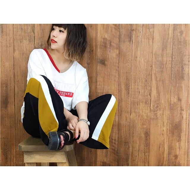 .【RETRO BOY】.line pants¥2,990+tax.---------------------▷限定店舗アイテム▷ルミネEST新宿店▷6/15〜店頭販売start---------------------.#retrogirl#retroboy#ラインパンツ#カジュアルコーデ#outfit#cordinate#casualstyle#styling#fashion