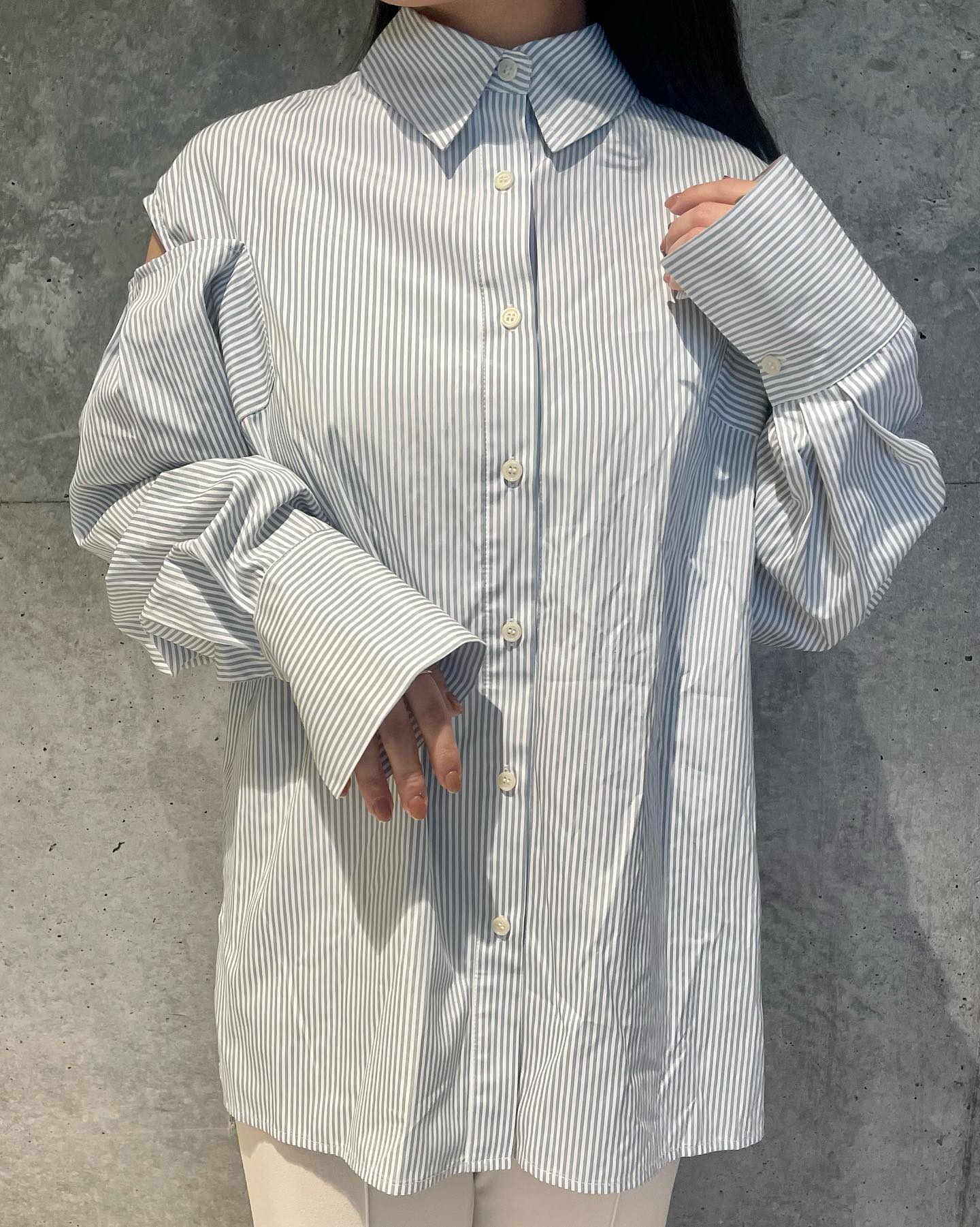 ⁡【 new arrival 】⁡⁡⁡🏷️ RP357123B002肩開き2wayｼｬﾂ ¥3,190（税込）⁡⁡⁡white / blue / green⁡⁡（店舗入荷中/ｵﾝﾗｲﾝ近日入荷）⁡⁡⁡⁡⁡#retrogirl_ootd #レトロガール #レトロガールコーデ #プチプラアイテム #プチプラファッシン　#春アイテム　#春コーデ　#肩開き2wayシャツ #肩開きシャツ　#シャツ　#2wayシャツ