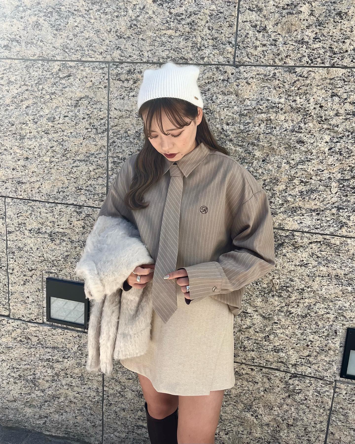 ⁡【 new arrival 】⁡今年らしいネクタイ付きのシャツオーバーサイズでワンピース風に女の子らしく着るのもおすすめ1枚でトレンド感のあるコーデに仕上がります♡⁡⁡?️RP457123B002ネクタイ付BIGシャツ　¥3,850（税込）⁡off-white / beige /  blue⁡⁡⁡⁡（店舗今週入荷.オンライン近日入荷）⁡⁡⁡⁡⁡⁡⁡⁡⁡#retrogirl_ootd #レトロガール #レトロガールコーデ #プチプラアイテム #プチプラファッション#秋アイテム#秋コーデ #2023aw #冬アイテム#冬コーデ#シャツ#シャツコーデ#ネクタイ#ネクタイコーデ#メンズライク#着回しアイテム#着回しコーデ#カジュアルコーデ#大人カジュアル#カジュアル