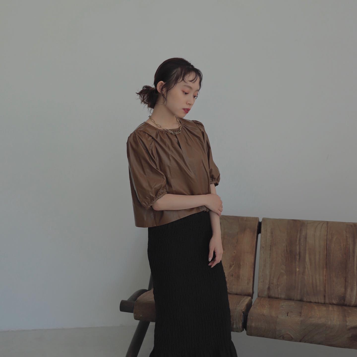 .⁡︎フェイクレザーパフスリーブブラウス ¥3,850⁡︎シャーリングロングスカート ¥5,390⁡⁡⁡フェイクレザーパフスリーブブラウスオンラインでのみ販売中です?⁡⁡⁡⁡⁡⁡#ur_melty #urmelty #ユアメルティ #レザーブラウス #ブラウス #シャーリングスカート #ロングスカート #スカートコーデ #韓国っぽ #韓国っぽコーデ #韓国ファッション #韓国風 #コリヨジャ #オトジョ #大人女子 #オトジョコーデ #오오티디 #데일리룩 #패션 #패션스타그램 #옷스타그램 #일본패션 #유아멜티 #코디 #코디스타그램