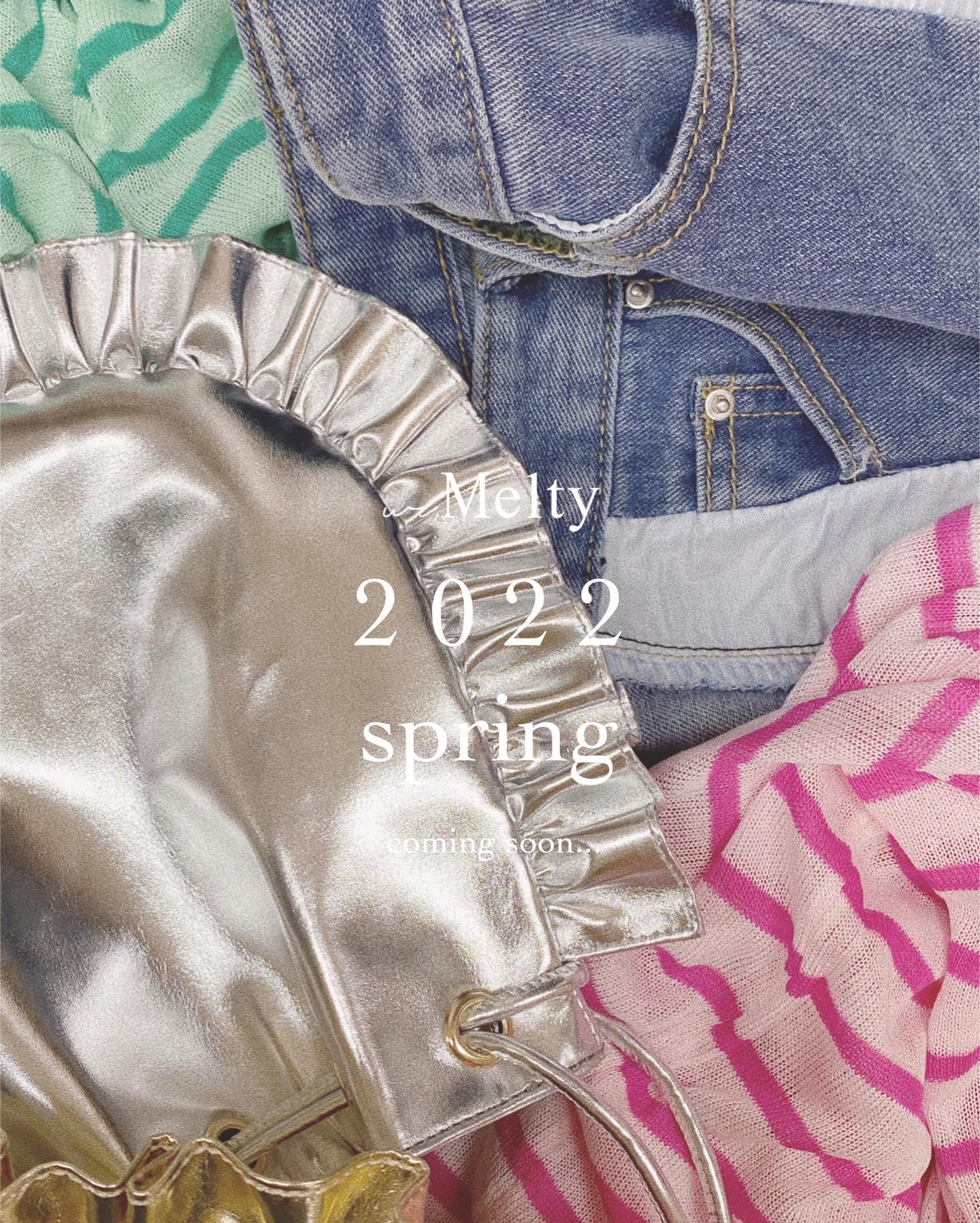 " 2022 ur,Melty spring "⁡⁡春にむけて新作商品を準備しています。⁡今回は一部商品をチラッと…♡♡⁡⁡⁡こちらの投稿にてどんどんご紹介していこうと思っております。⁡お楽しみにお待ちくださいませ??⁡⁡ ⁡Let's make it a nice spring ⁡⁡ur,Melty ⁡⁡⁡ #urmelty #ユアメルティ #2022spring #2022ss