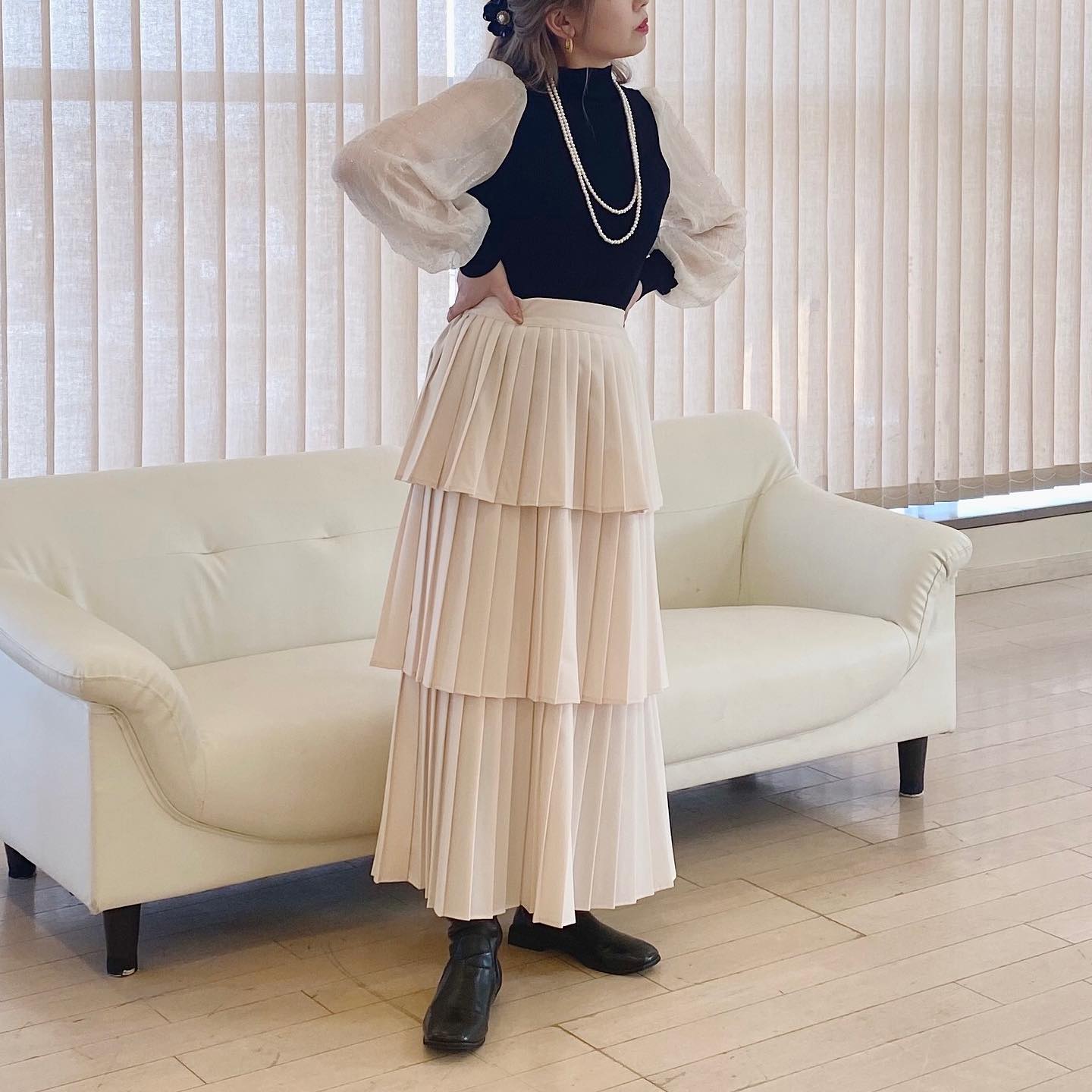 " new item "⁡︎3レイヤー細プリーツスカート ¥5,390⁡取り扱い店舗に入荷しております。⁡人気アイテムになりますのでぜひお早めにご覧下さいませ。⁡⁡⁡オンライン近日入荷予定です。お楽しみに♡⁡⁡⁡⁡  ⁡⁡ #urmelty #ユアメルティ #スカート #プリーツスカート #デザインスカート #レイヤースカート #スカートコーデ #プリーツスカートコーデ #デザインスカートコーデ #ホワイトコーデ  #モノトーンコーデ #ブラックコーデ  #ガーリーアイテム #ガーリーコーデ # #春アイテム #春コーデ #韓国っぽ #韓国っぽコーデ #韓国ファッション #韓国風 #コリヨジャ #オトジョ #大人女子 #オトジョコーデ