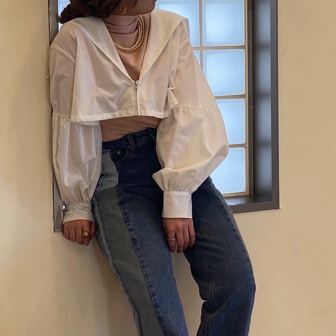 " hit item "⁡︎セーラーカラーケープ ¥5,390⁡︎パッチデニムパンツ ¥4,290⁡⁡人気アイテムになりますのでぜひお早めに…♡⁡⁡⁡  ⁡⁡⁡ #urmelty #ユアメルティ #ケープ #ケープトップス #セーラーカラー #ケープコーデ #デニム #デザインデニム #デニムコーデ #デザインデニムコーデ #ミュールコーデ #ピンクコーデ  #デニムアイテム #ホワイトアイテム #カジュアルコーデ #カジュアルアイテム #春アイテム #春コーデ #韓国っぽ #韓国っぽコーデ #韓国ファッション #韓国風 #コリヨジャ #オトジョ #大人女子 #オトジョコーデ