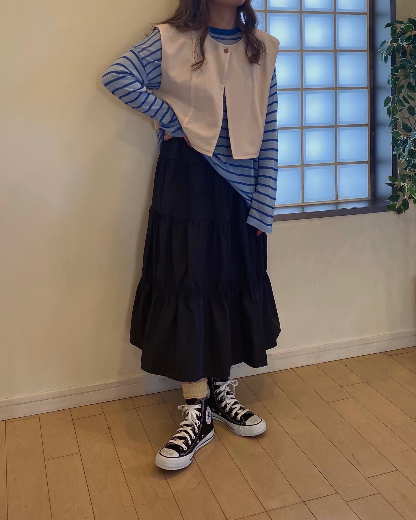 " new item "⁡⁡︎カラーティアードスカート ¥3,850⁡︎リバーショートベスト ¥5,390⁡︎カラーボーダーニット ¥2,750⁡⁡カラーティアードスカート取り扱い店舗で現在販売中です。⁡オンライン近日入荷予定です。⁡⁡⁡  ⁡⁡ #urmelty #ユアメルティ #スカート #ティアードスカート #カラースカート #デザインスカート #スカートコーデ #カラースカートコーデ #ティアードスカートコーデ #デザインスカートコーデ  #ベスト #リバーシブルベスト #フェイクレザーベスト #ベストコーデ #ボーダーコーデ #ブルーコーデ #カジュアルコーデ #カジュアルアイテム #春アイテム #春コーデ #韓国っぽ #韓国っぽコーデ #韓国ファッション #韓国風 #コリヨジャ #オトジョ #大人女子 #オトジョコーデ