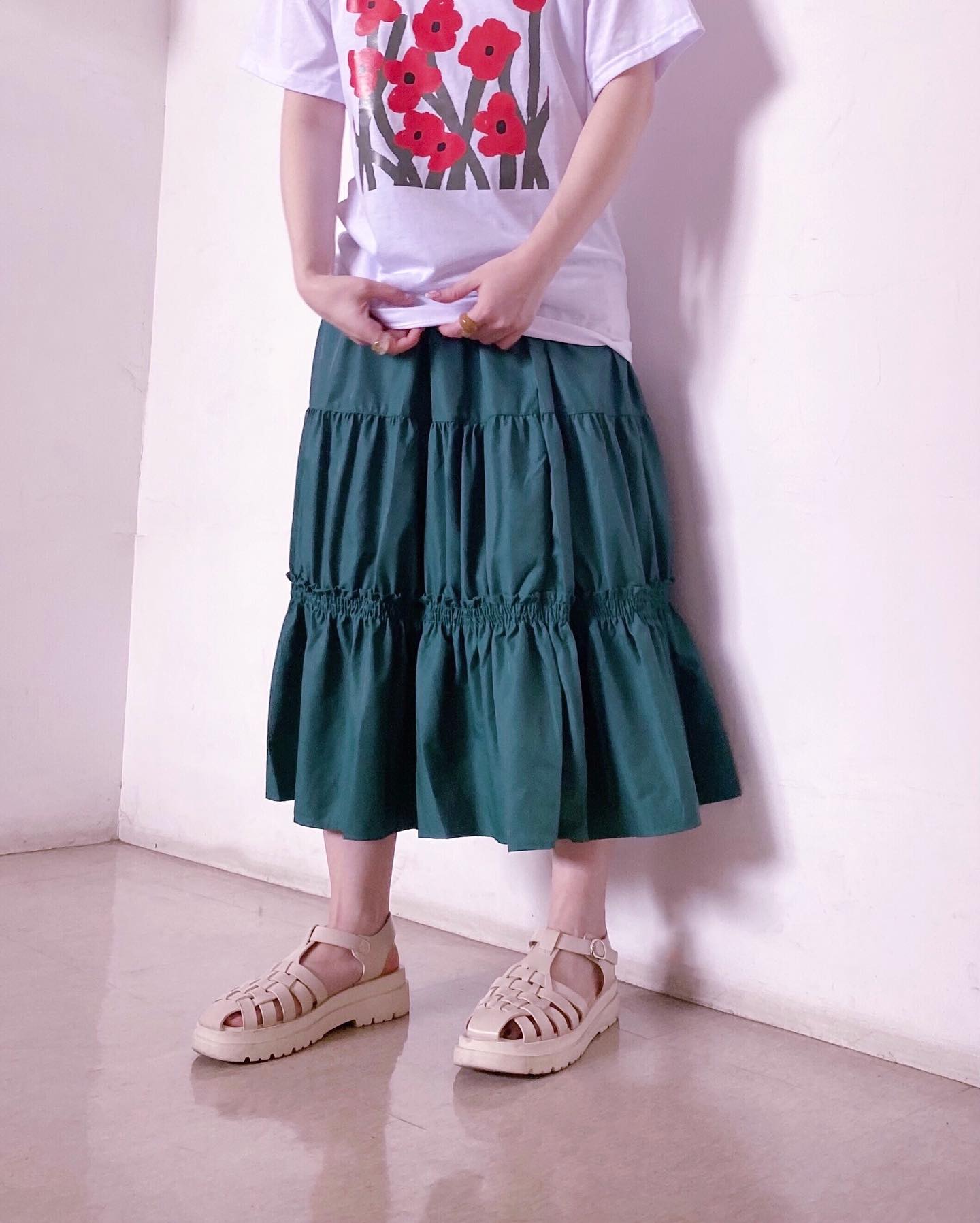 " hit item! "⁡⁡︎カラーティアードスカート ¥3,850⁡⁡グリーンも人気です♡⁡⁡⁡⁡  ⁡⁡ #urmelty #ユアメルティ #スカート #ティアードスカート #カラースカート #デザインスカート #スカートコーデ #カラースカートコーデ #ティアードスカートコーデ #デザインスカートコーデ  #グリーンコーデ #フラワープリントtシャツ #お花tシャツ #同色コーデ #ガーリーコーデ #ガーリーアイテム #春アイテム #春コーデ #韓国っぽ #韓国っぽコーデ #韓国ファッション #韓国風 #コリヨジャ #オトジョ #大人女子 #オトジョコーデ