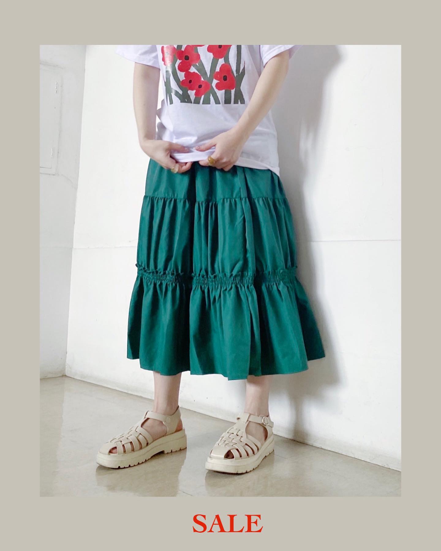 summer SALE ?⁡︎カラーティアードスカート ¥3,850 → ¥3,190 (店舗限定価格)⁡⁡人気アイテムになりますのでぜひお早めに取り扱い店舗ご覧下さいませ。⁡⁡⁡⁡⁡⁡⁡ #urmelty #ユアメルティ #スカート #カラースカート #ティアードスカート #カラーティアードスカート #スカートコーデ #カラースカートコーデ #ティアードスカートコーデ #カラーティアードスカートコーデ #グリーンコーデ #カラーコーデ #ガーリーコーデ #ガーリーアイテム #カジュアルコーデ #カジュアルアイテム #夏アイテム #夏コーデ #韓国っぽ #韓国っぽコーデ #韓国ファッション #韓国風 #コリヨジャ #オトジョ #大人女子 #オトジョコーデ
