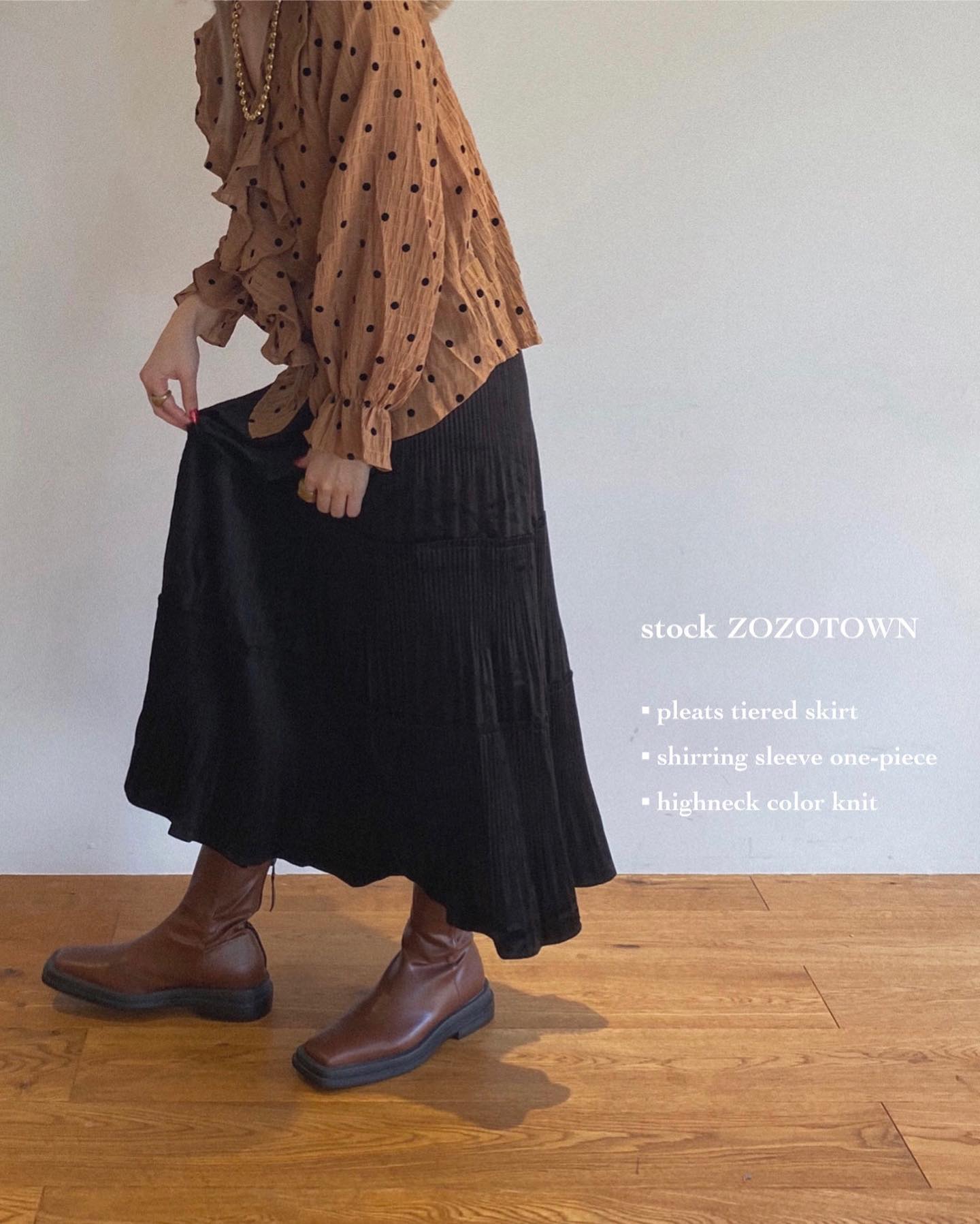 " stock ZOZOTOWN "⁡人気アイテムが一部ZOZOTOWNにも入荷致しました。⁡数量が少なくなりますので、ぜひお早めにご覧下さいませ。⁡⁡⁡︎プリーツティアードスカート ¥4,290⁡︎シャーリングスリーブワンピ ¥5,390⁡︎ハイネックカラーニット ¥2,090 ⁡⁡⁡⁡⁡⁡⁡ #urmelty #ユアメルティ #スカート #プリーツスカート #ティアードスカート #ニット #カラーニット #ハイネックニット #ワンピース #シャーリングワンピース #カラーワンピース #スカートコーデ #ニットコーデ #ワンピースコーデ #ガーリーコーデ #ガーリーアイテム #カジュアルコーデ #カジュアルアイテム #秋アイテム #秋コーデ #韓国っぽ #韓国っぽコーデ #韓国ファッション #韓国風 #コリヨジャ #オトジョ #大人女子 #オトジョコーデ