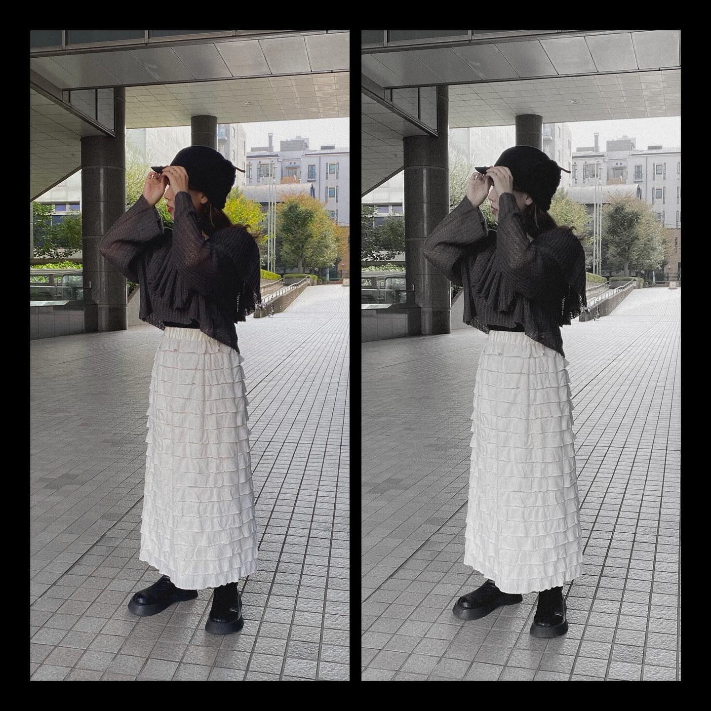 " new item ︎ "⁡新作のオリジナルスカートとグレーカラーのニットで今年っぽいスタイルに?⁡⁡︎スカシVフリルニット ¥4,290⁡︎フリルスカート ¥5,390⁡ ⁡⁡⁡⁡⁡⁡⁡⁡⁡⁡⁡⁡#urmelty #ユアメルティ #ニット #フリルニット #スカート #デザインスカート #モノトーンスカート #フリルスカート #秋スカート #冬スカート  #ニットコーデ #フリルニットコーデ #スカートコーデ #デザインスカートコーデ  #カラースカートコーデ #フリルスカートコーデ #モノトーンコーデ #フリルコーデ  #秋アイテム #秋コーデ #モノトーンコーデ #韓国っぽ #韓国っぽコーデ #韓国ファッション #オトジョ #大人女子 #オトジョコーデ